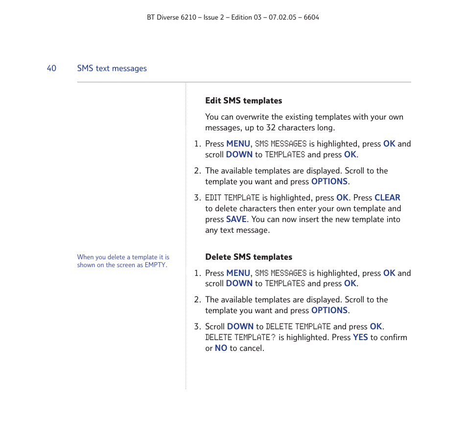 BT Diverse 6210 User Manual | Page 40 / 70