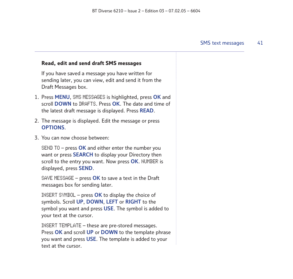 BT Diverse 6210 User Manual | Page 41 / 70