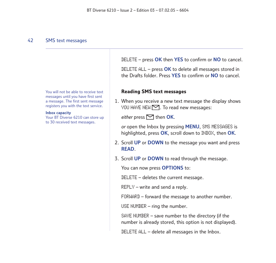 BT Diverse 6210 User Manual | Page 42 / 70