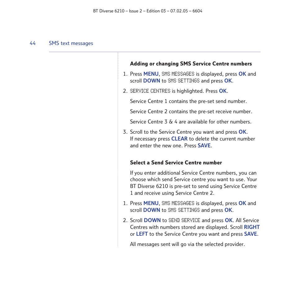 BT Diverse 6210 User Manual | Page 44 / 70