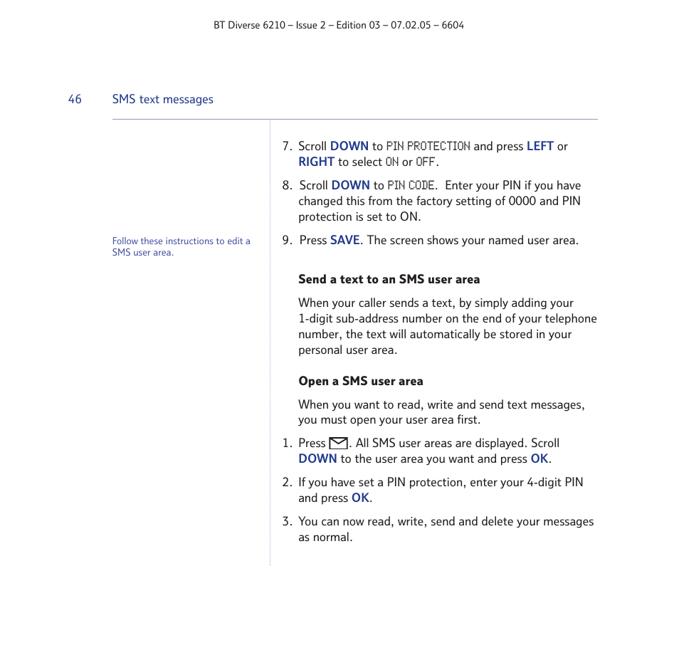 BT Diverse 6210 User Manual | Page 46 / 70