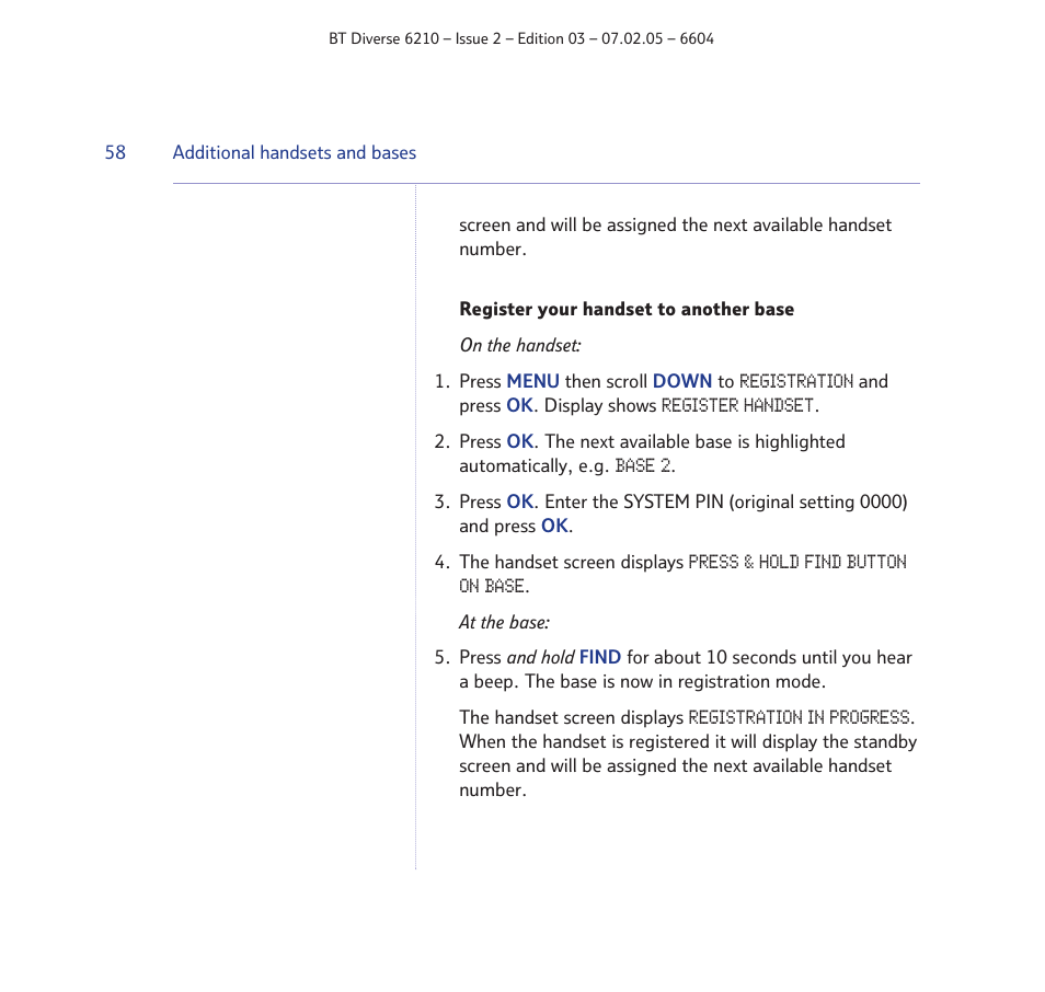 BT Diverse 6210 User Manual | Page 58 / 70