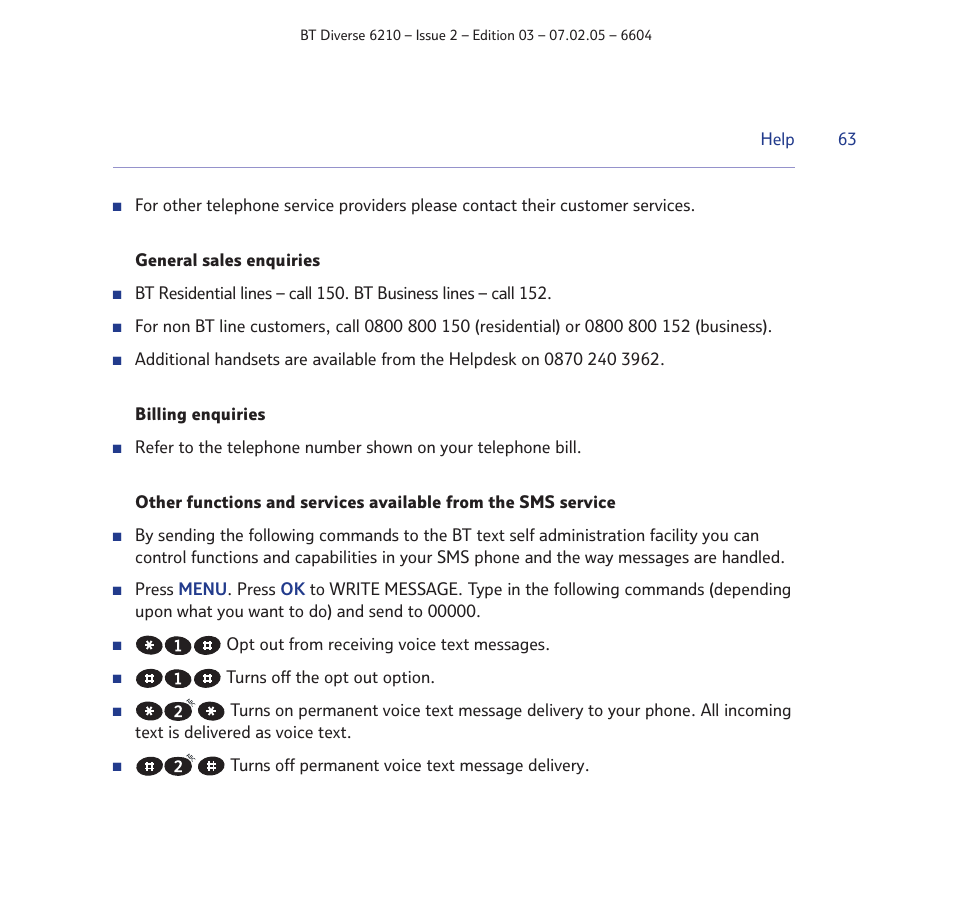 BT Diverse 6210 User Manual | Page 63 / 70