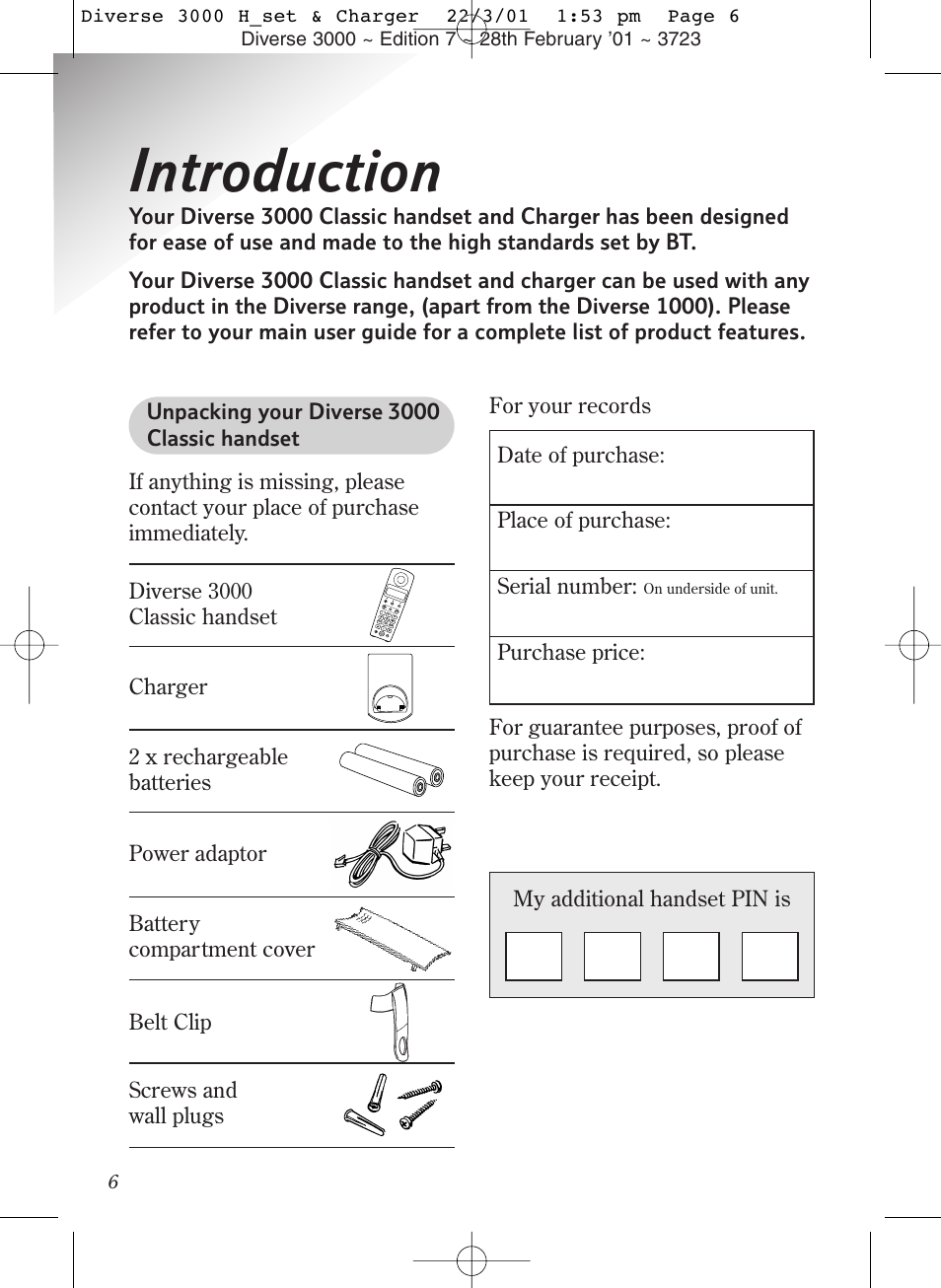 Introduction | BT 3000 Classic User Manual | Page 10 / 52