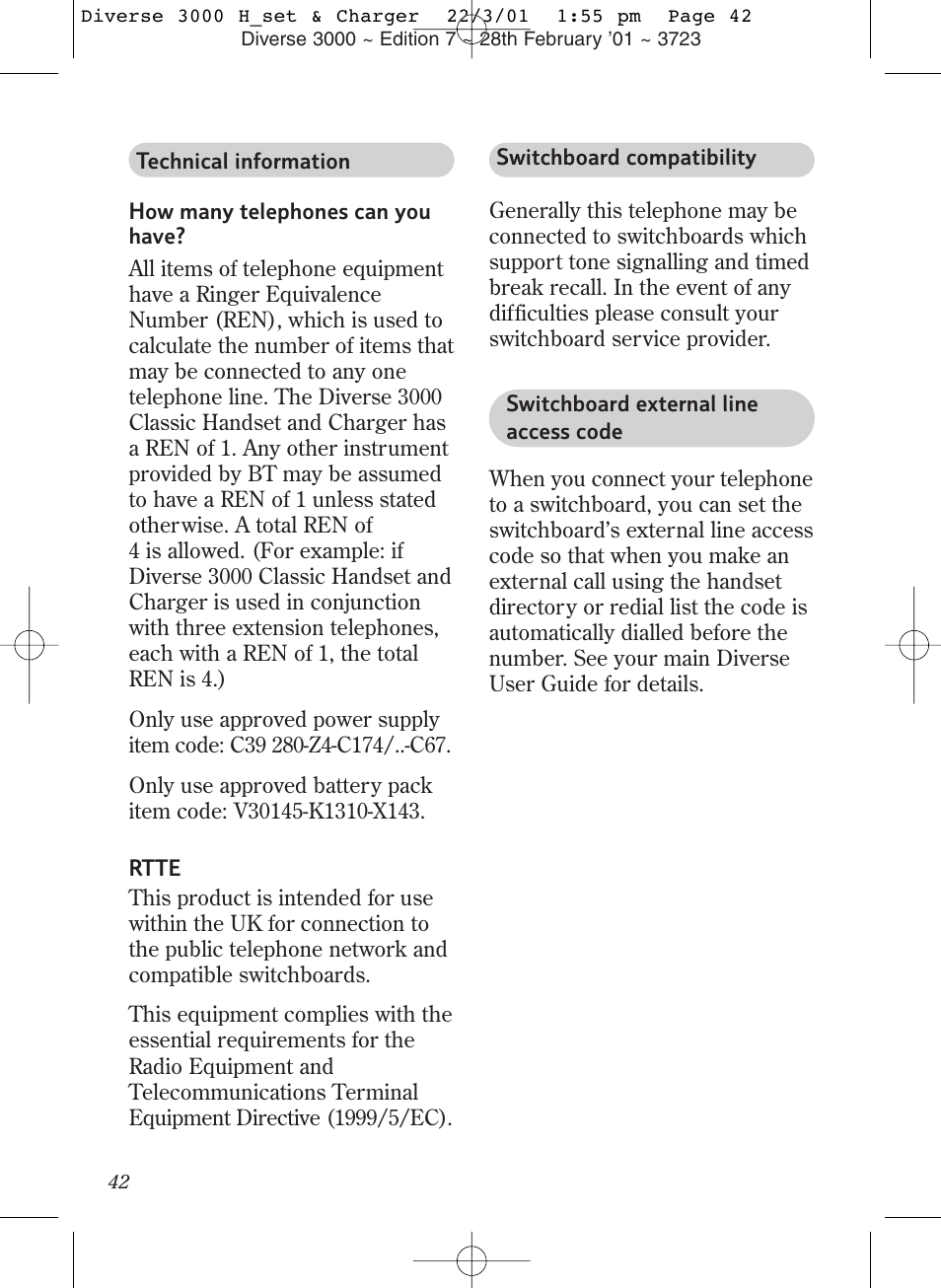 BT 3000 Classic User Manual | Page 46 / 52