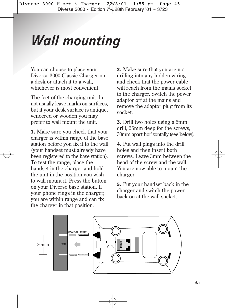 Wall mounting | BT 3000 Classic User Manual | Page 49 / 52