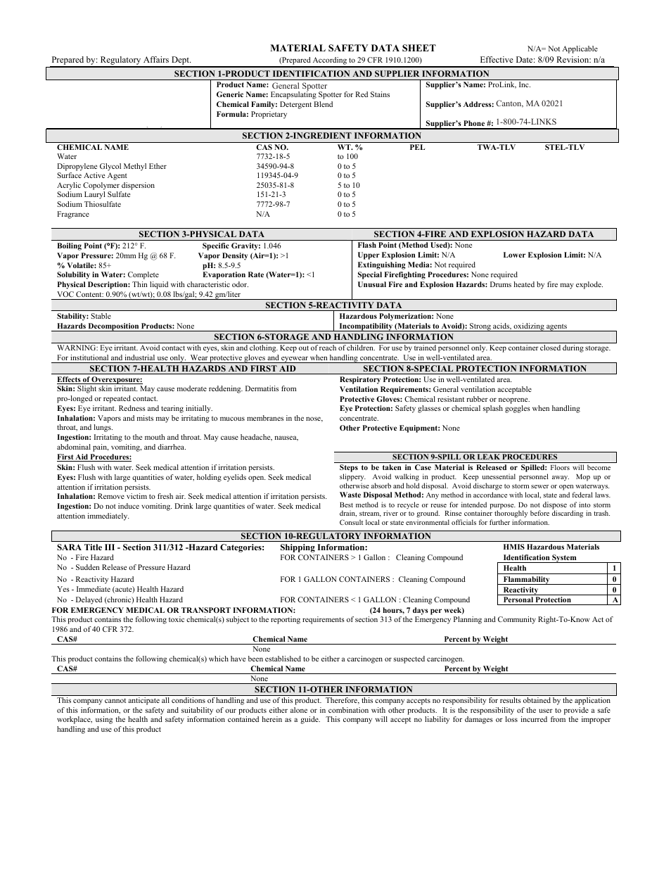 Pro-Link EnCap General Spotter B14406 User Manual | 1 page