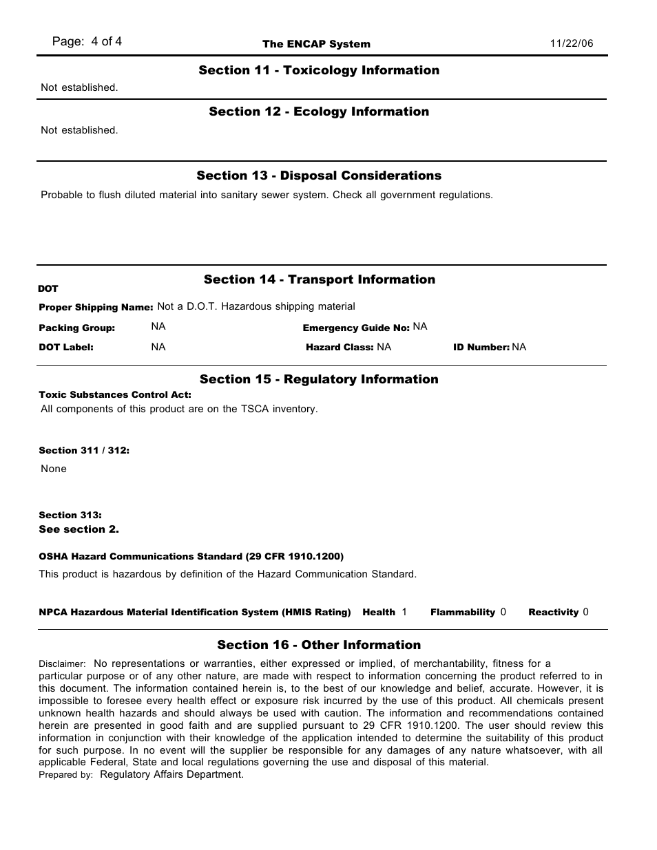 Pro-Link EnCap Traffic Lane Pre-Spray D10755 User Manual | Page 4 / 4