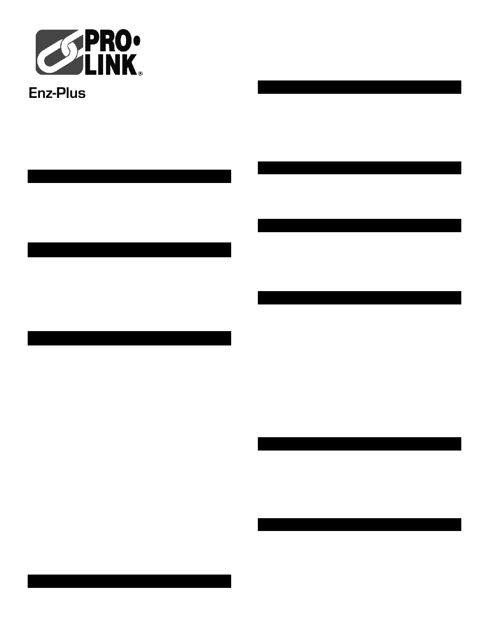 Pro-Link Enz-Plus 08980 User Manual | 2 pages