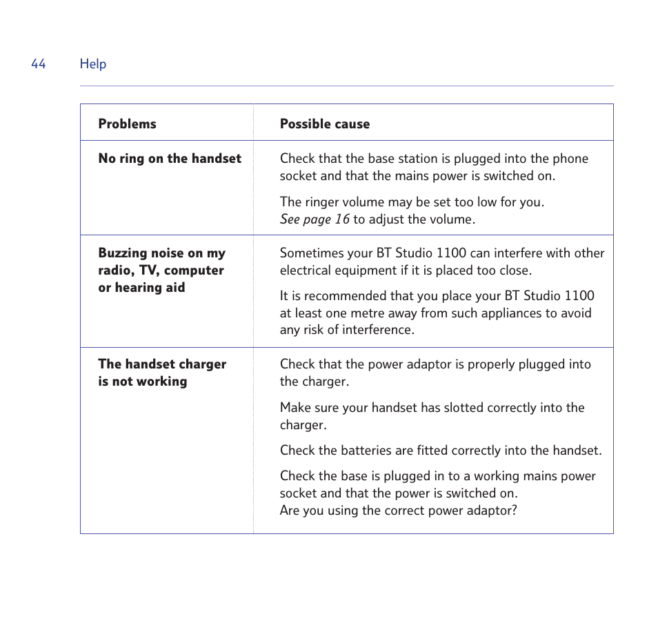 BT STUDIO 1100 User Manual | Page 44 / 56