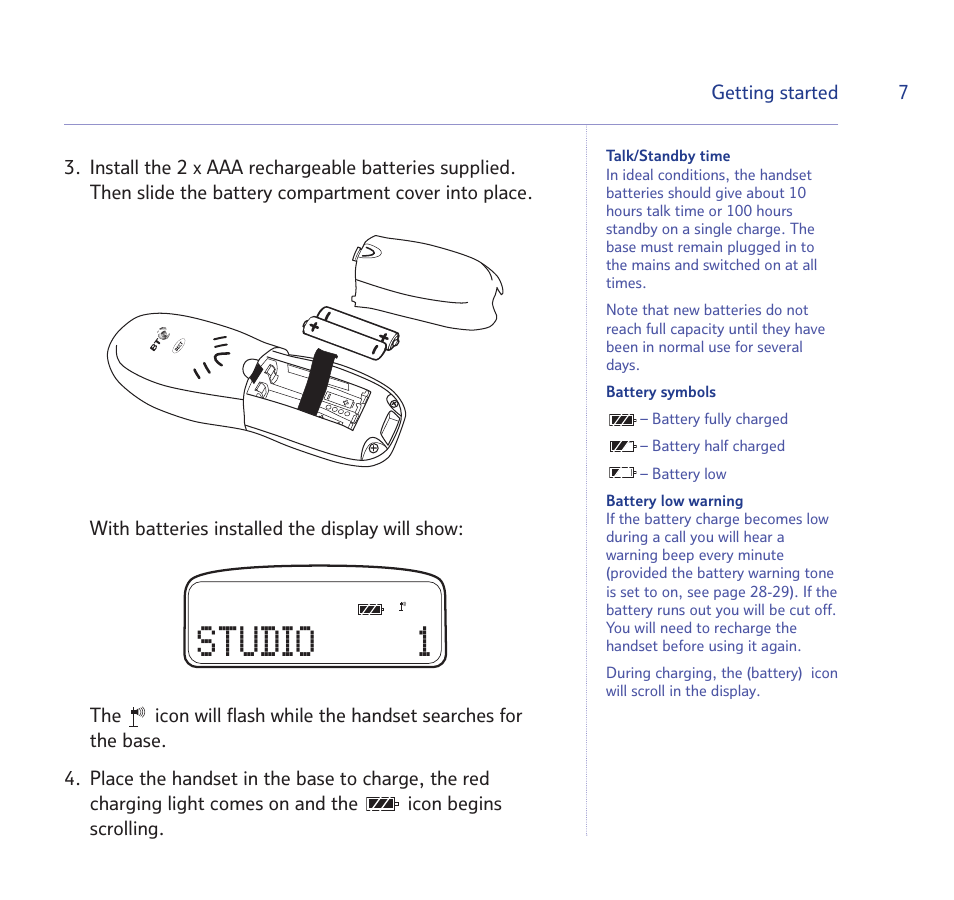 Studio 1 | BT STUDIO 1100 User Manual | Page 7 / 56