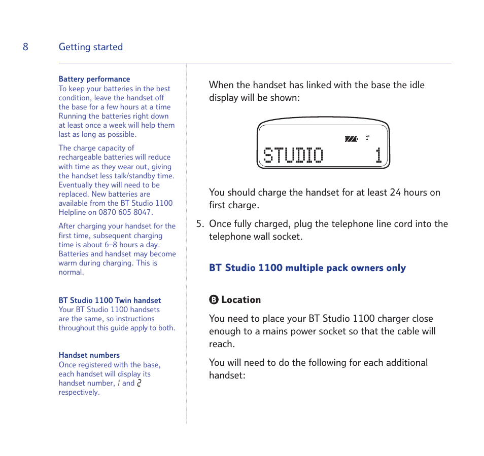 Studio 1 | BT STUDIO 1100 User Manual | Page 8 / 56