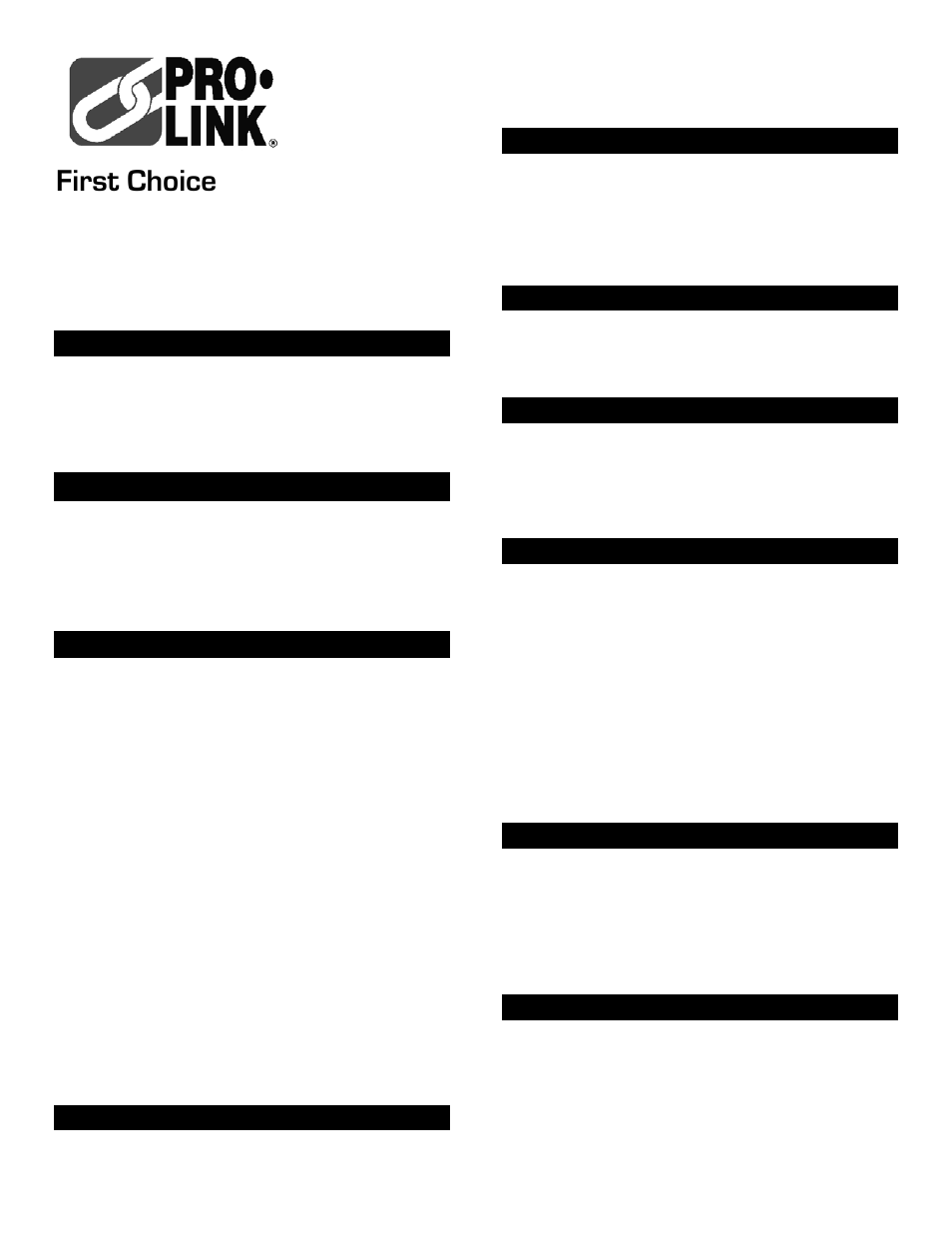 Pro-Link First Choice Carpet Pre-Spray 06103 EN User Manual | 2 pages