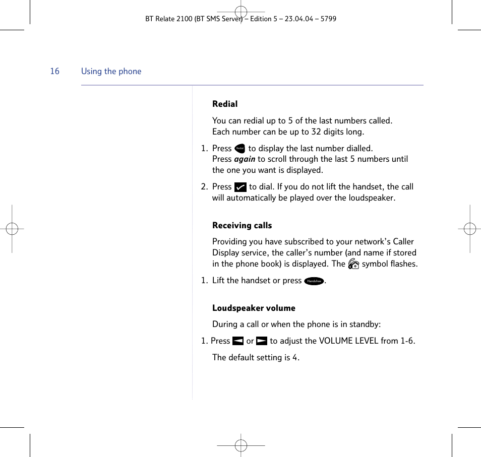 BT Relate 2100 User Manual | Page 16 / 59