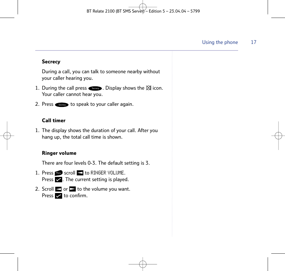 BT Relate 2100 User Manual | Page 17 / 59