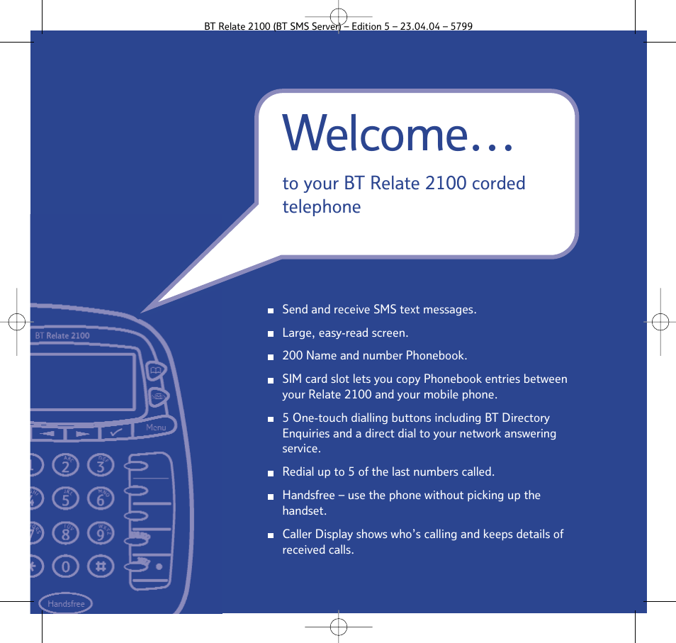 Welcome | BT Relate 2100 User Manual | Page 2 / 59