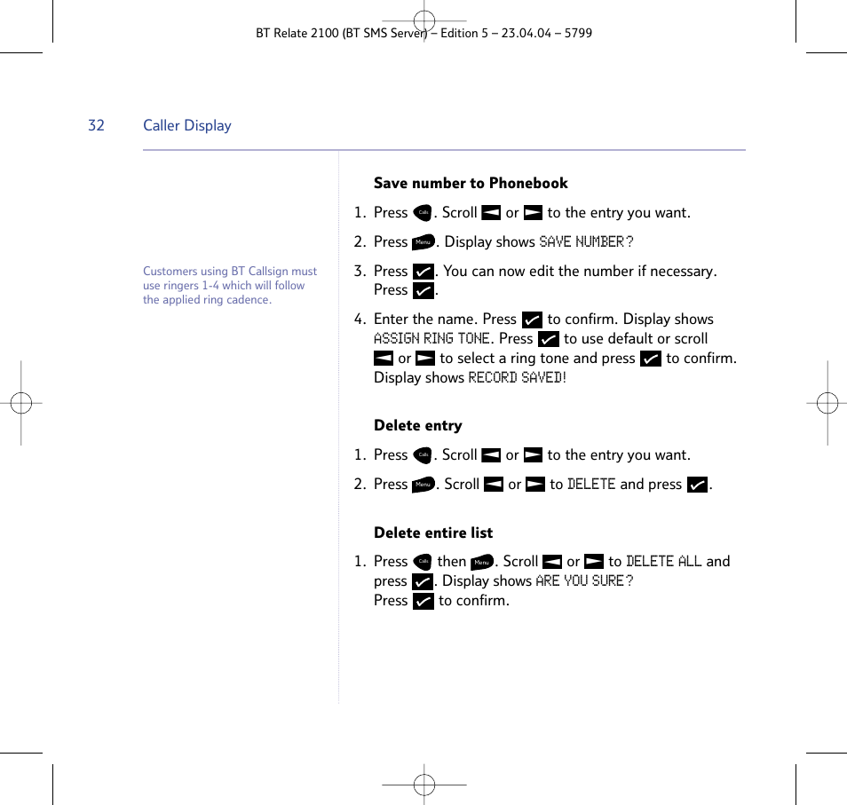 BT Relate 2100 User Manual | Page 32 / 59