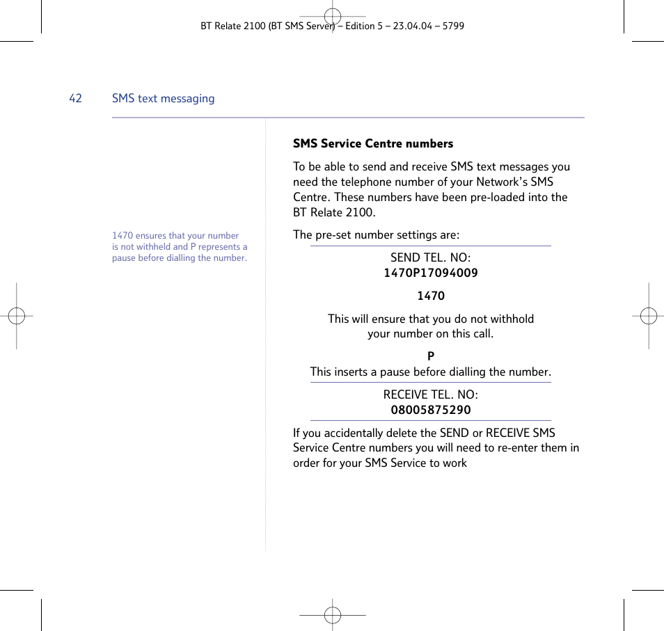 BT Relate 2100 User Manual | Page 42 / 59