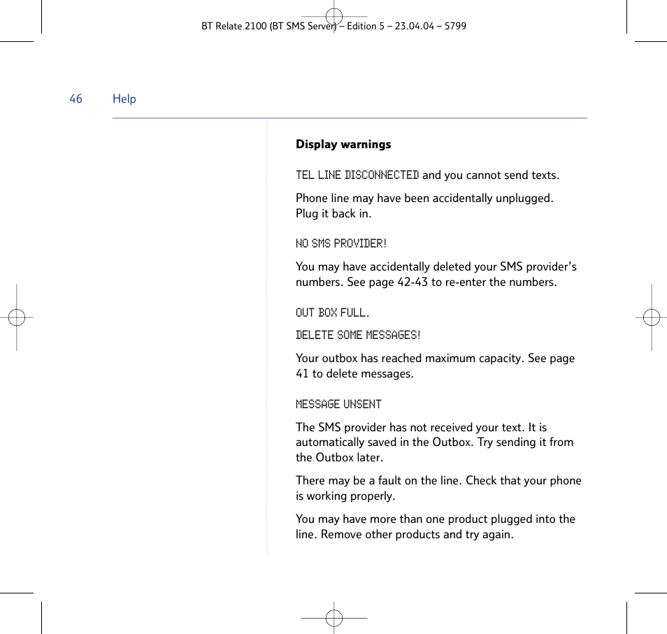 BT Relate 2100 User Manual | Page 46 / 59