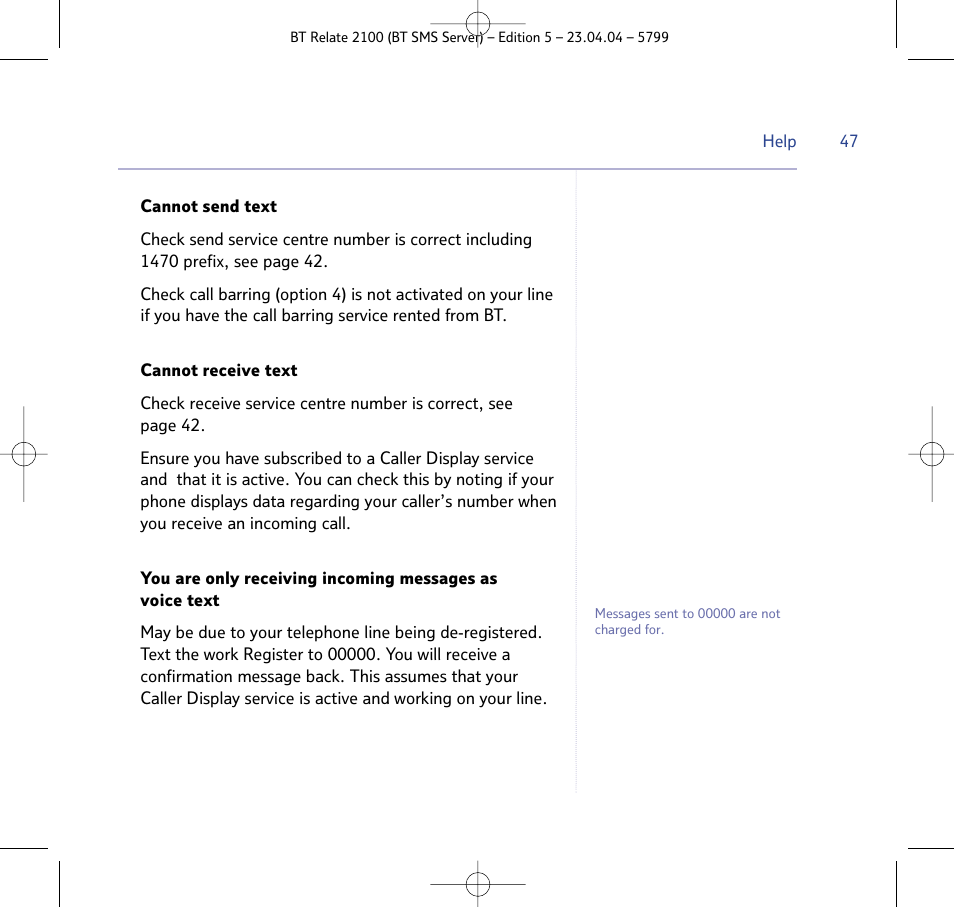 BT Relate 2100 User Manual | Page 47 / 59