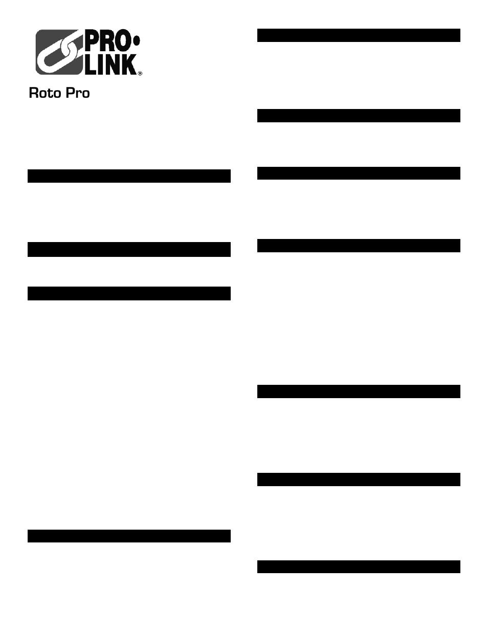 Pro-Link Roto Pro 06108 User Manual | 2 pages