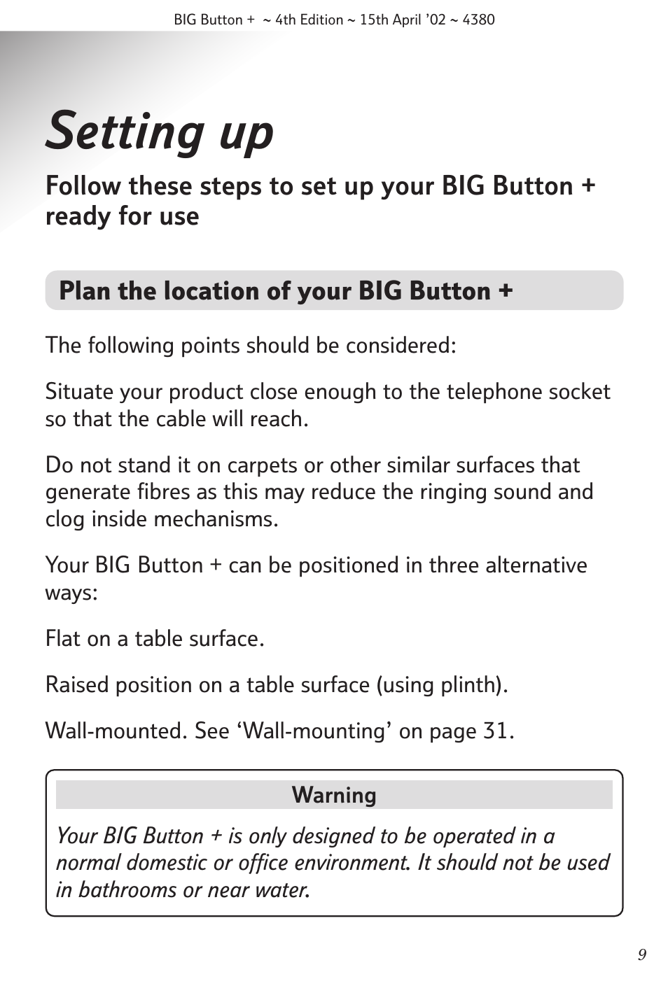 Setting up | BT BIG Button + User Manual | Page 10 / 40