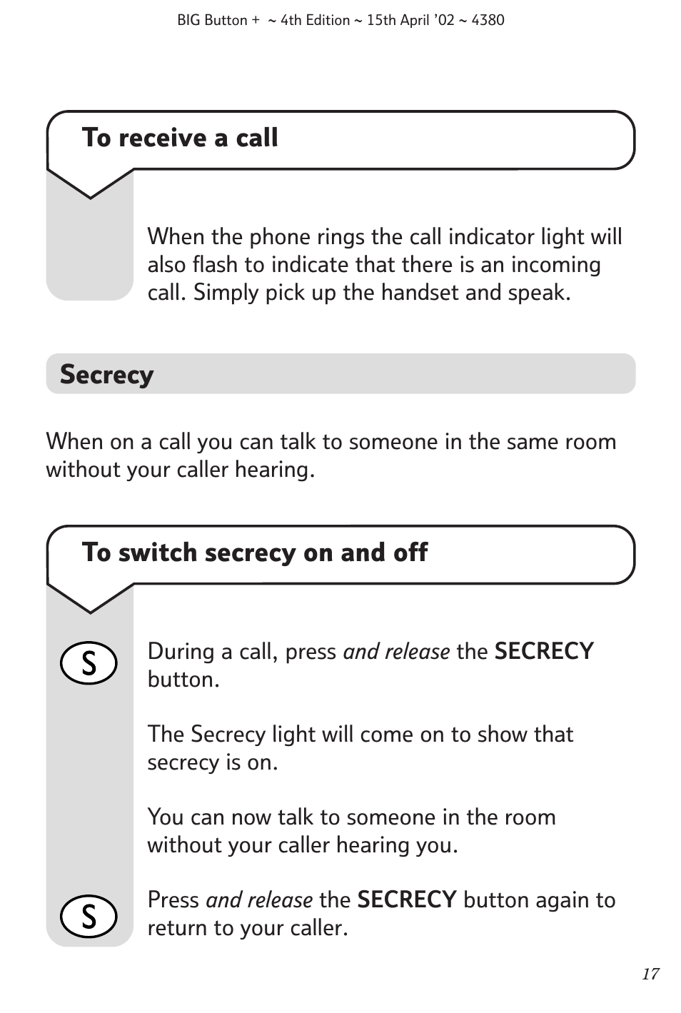 Secrecy | BT BIG Button + User Manual | Page 18 / 40