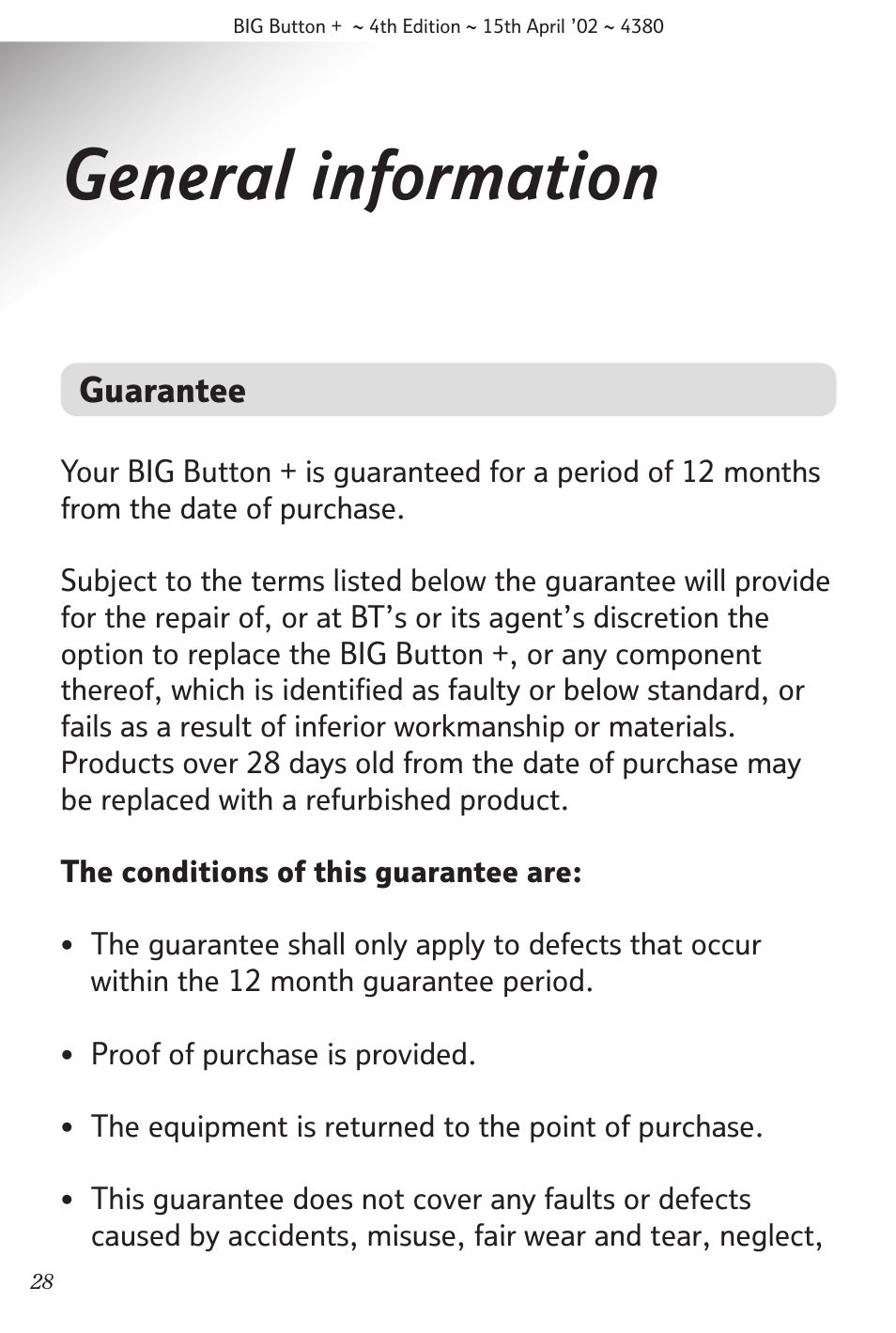 General information | BT BIG Button + User Manual | Page 29 / 40