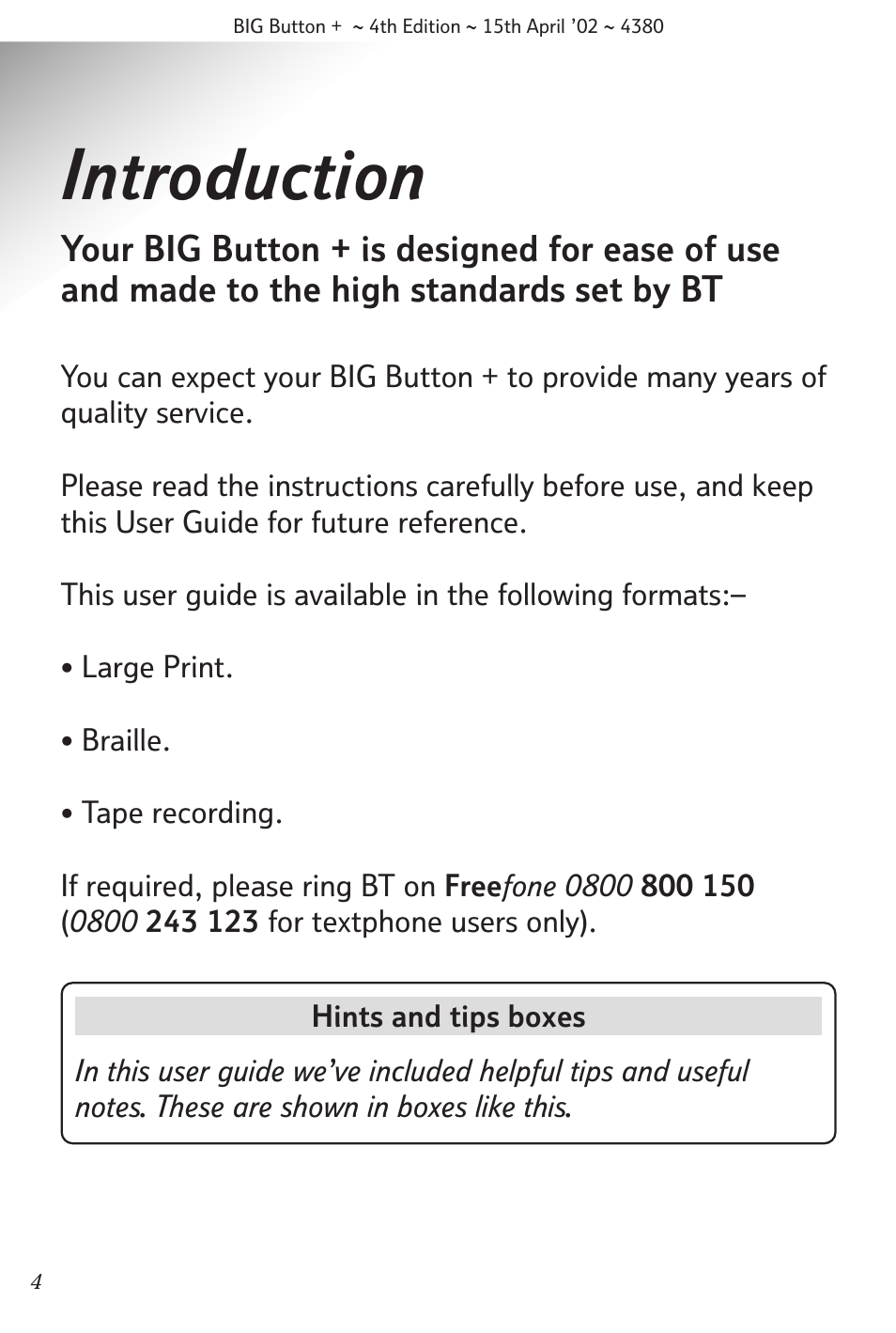 Introduction | BT BIG Button + User Manual | Page 5 / 40