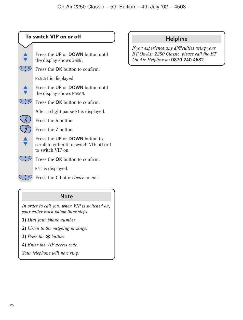 Helpline | BT 2100 Classic User Manual | Page 27 / 42