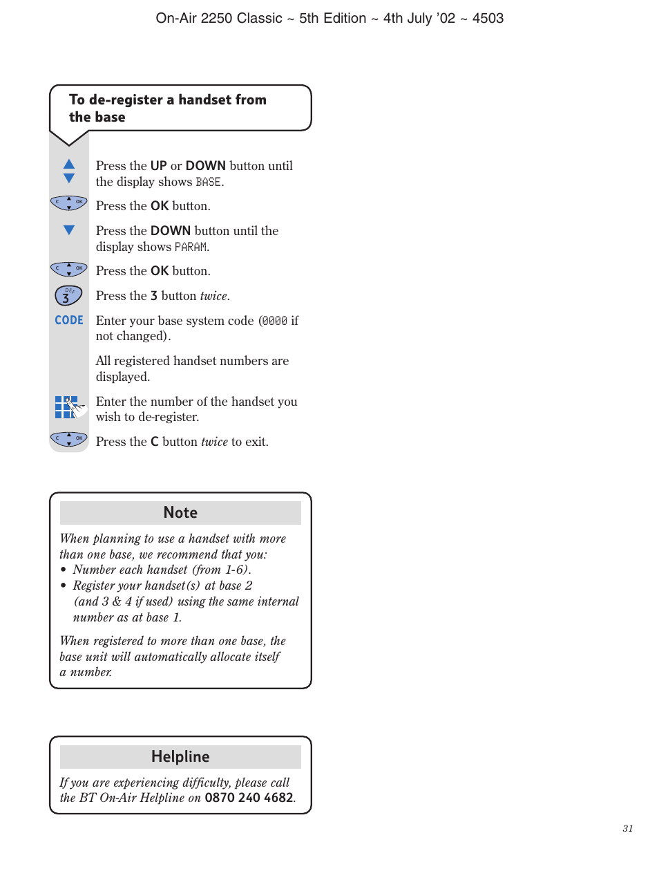 Helpline | BT 2100 Classic User Manual | Page 32 / 42