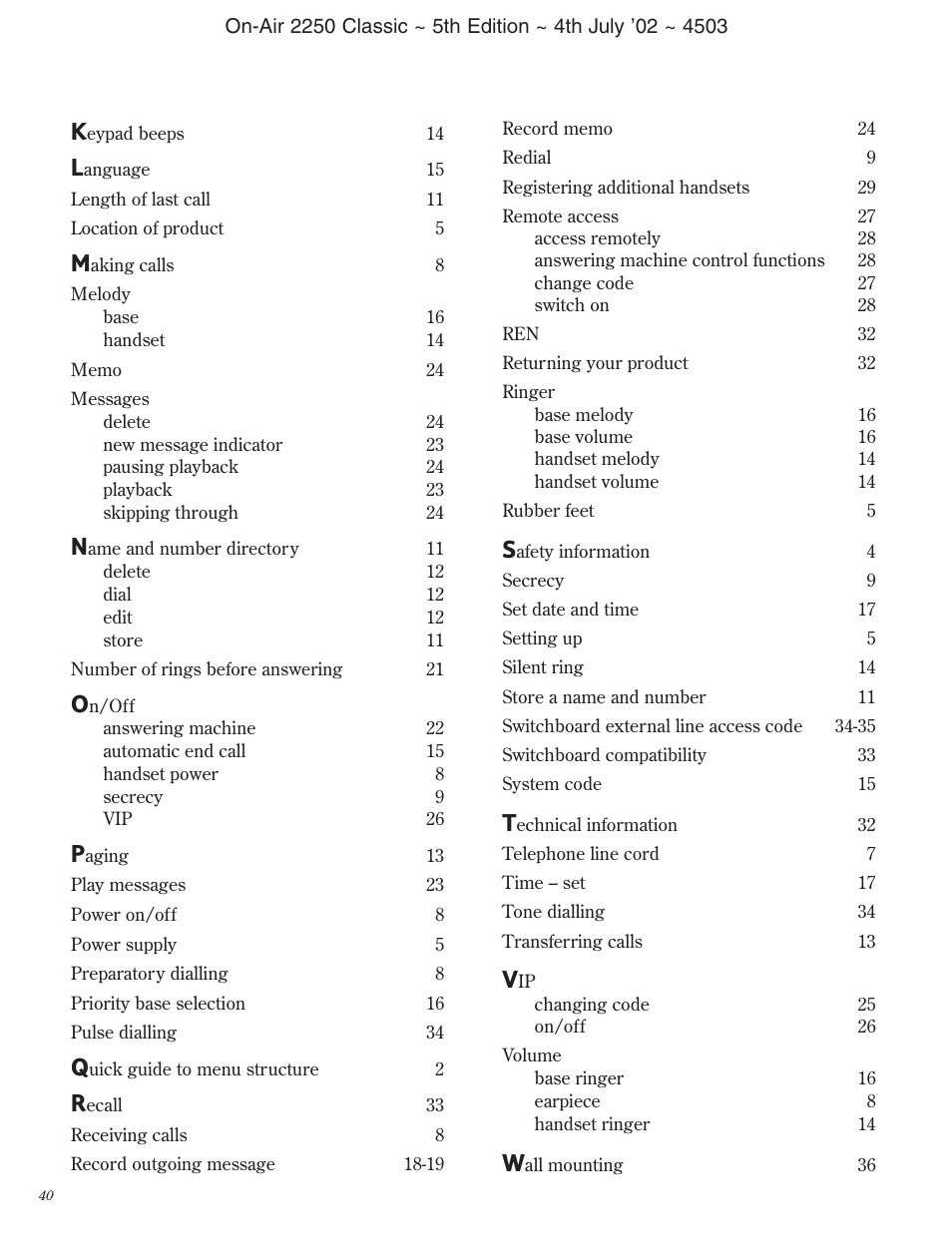 BT 2100 Classic User Manual | Page 41 / 42