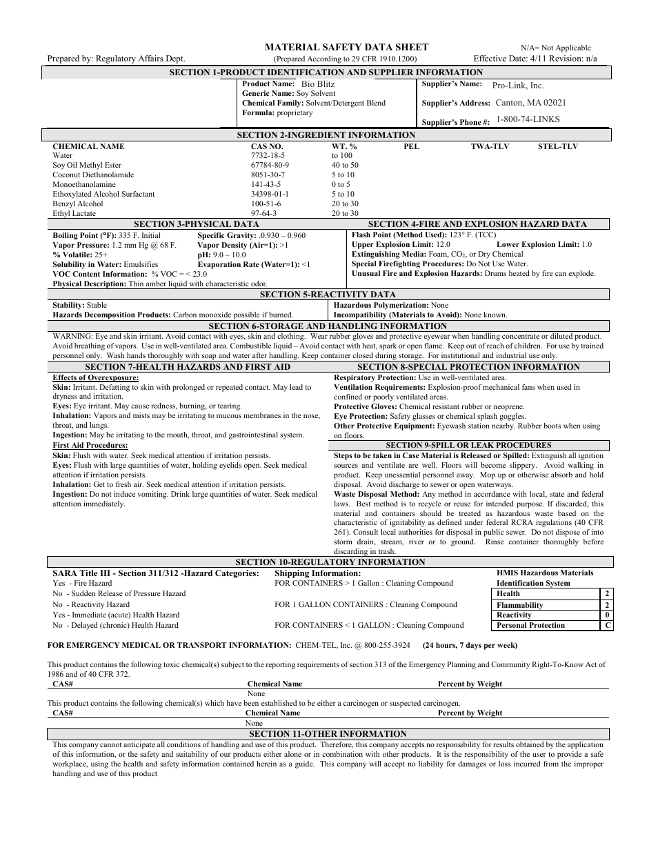 Pro-Link BioBlitz B14178 User Manual | 1 page