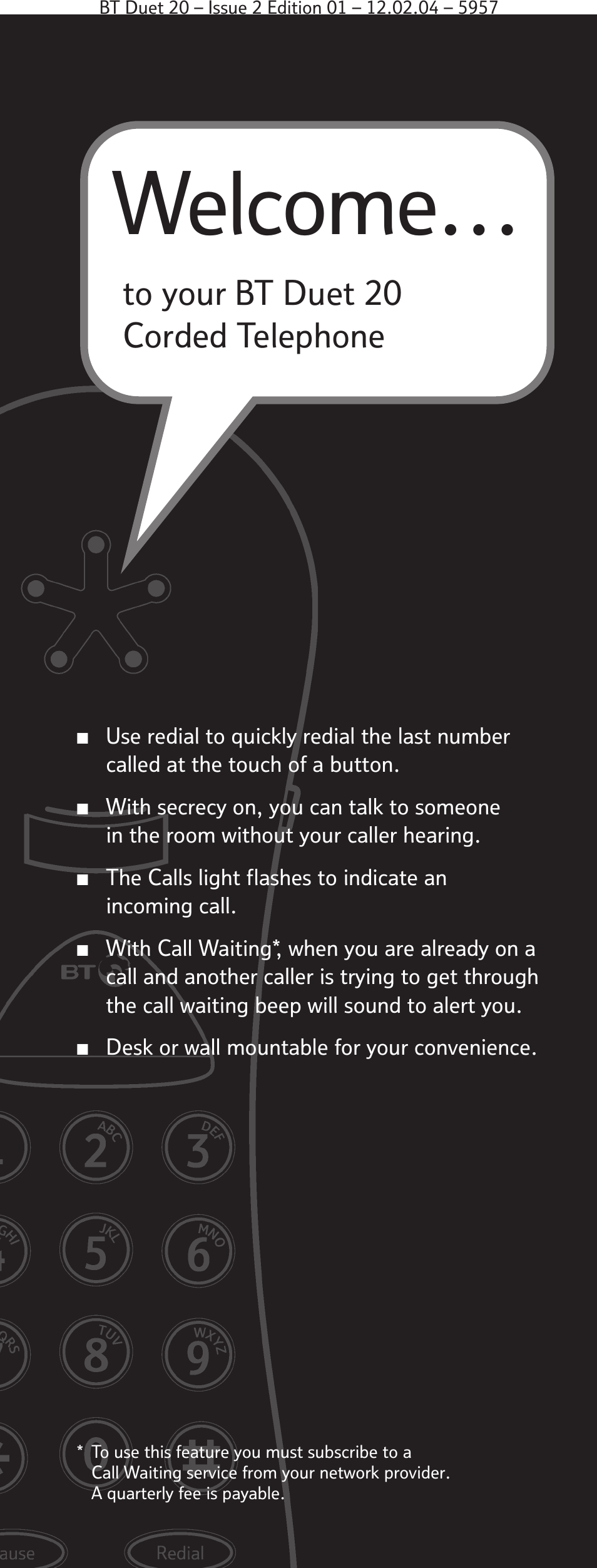 Welcome | BT Duet 20 User Manual | Page 2 / 12