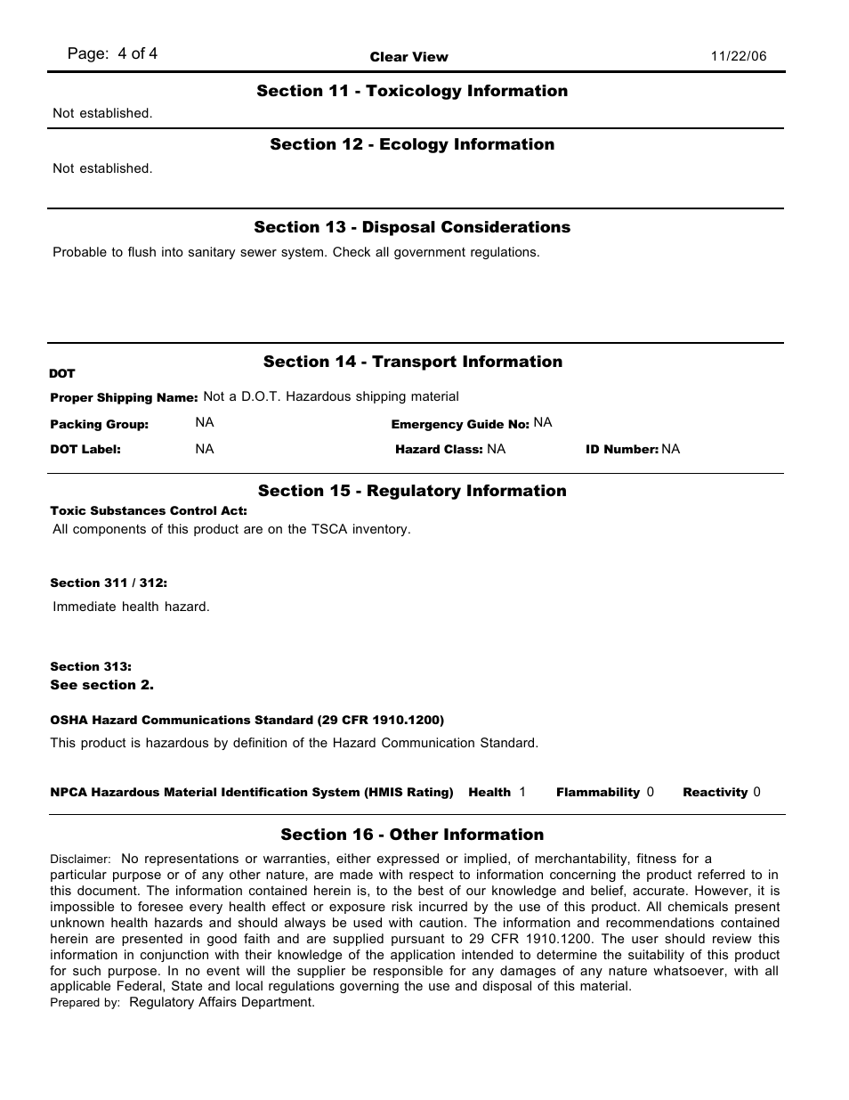 Pro-Link Clear View - High Gloss, Low Maintenance Finish D10787 User Manual | Page 4 / 4