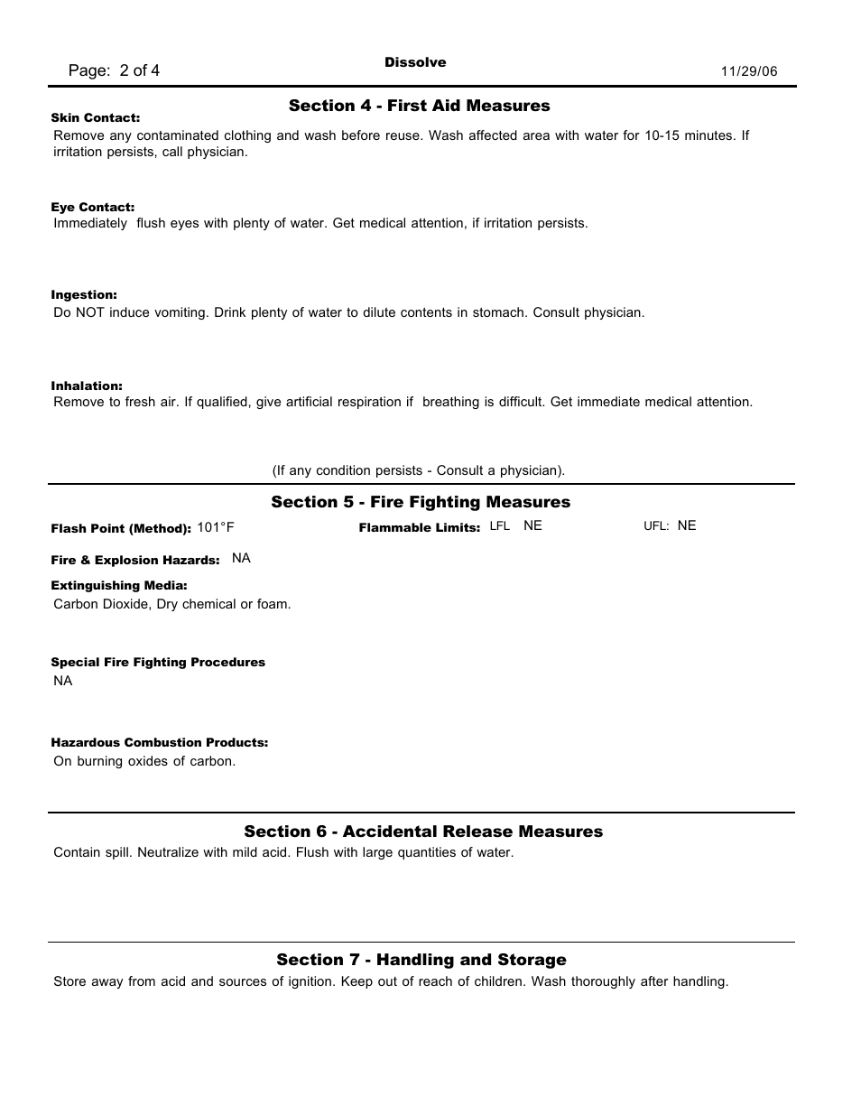 Pro-Link Dissolve - High Powered Stripper D10811 User Manual | Page 2 / 4