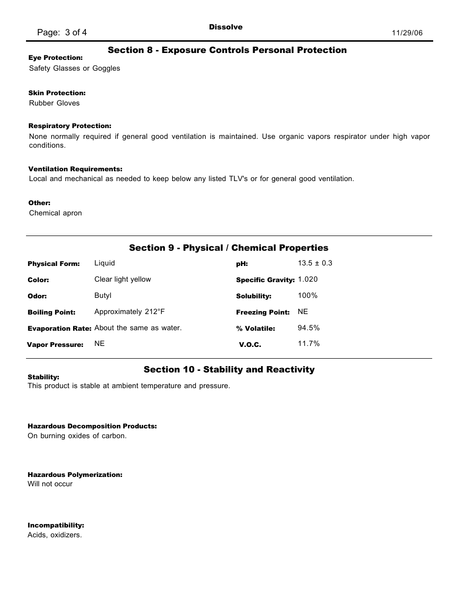 Pro-Link Dissolve - High Powered Stripper D10811 User Manual | Page 3 / 4