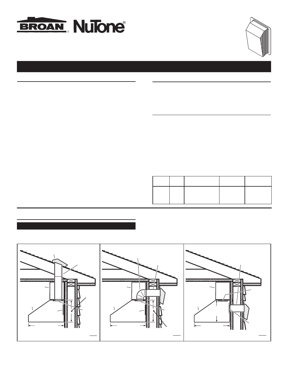 Veuillez lire ces directives et les conserver, Modèle 336 ventilateur monté à l’extérieur, Spécifications | Avertissement, Attention, Planification de l'installation | Broan NuTone 336 User Manual | Page 5 / 12