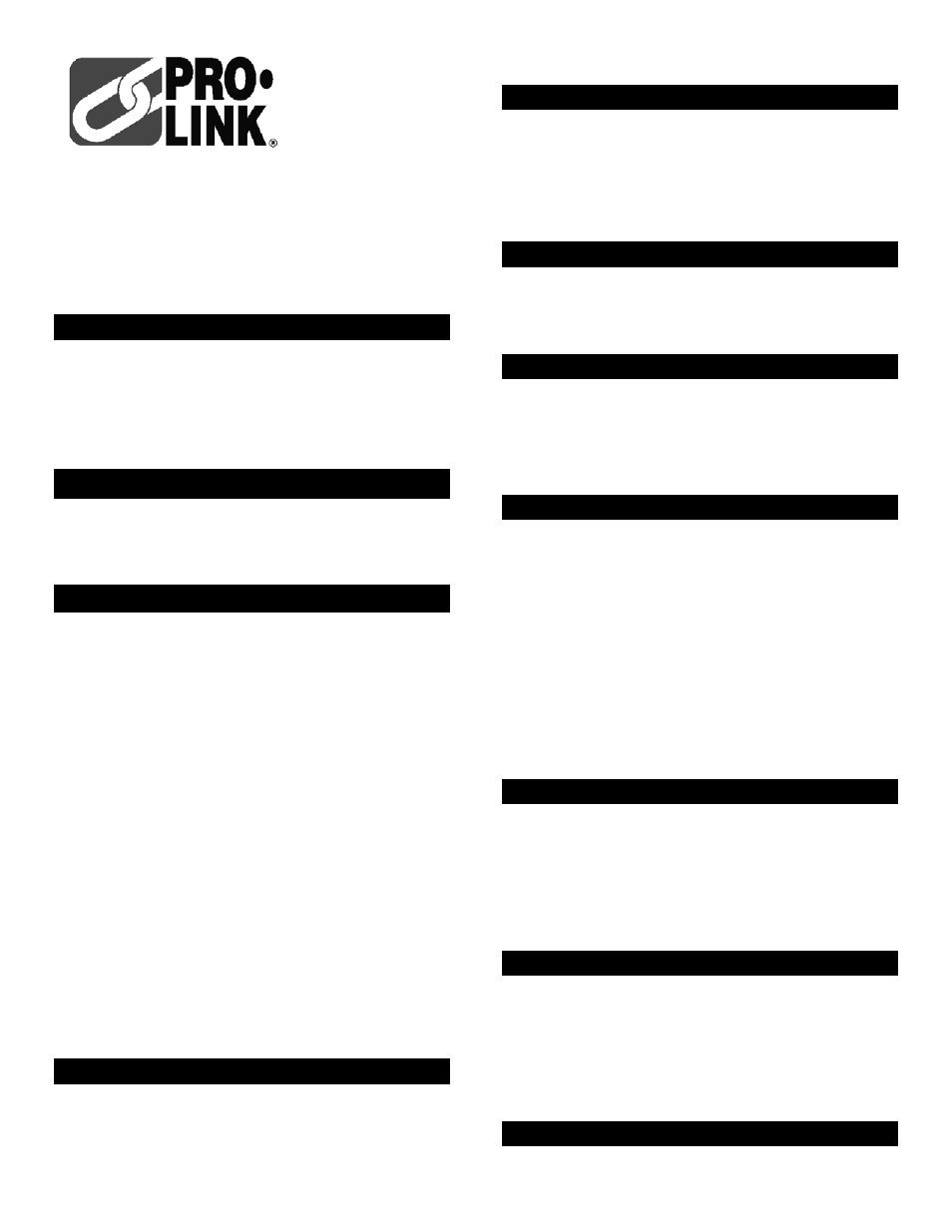 Pro-Link Neutral Zone 13645 User Manual | 2 pages