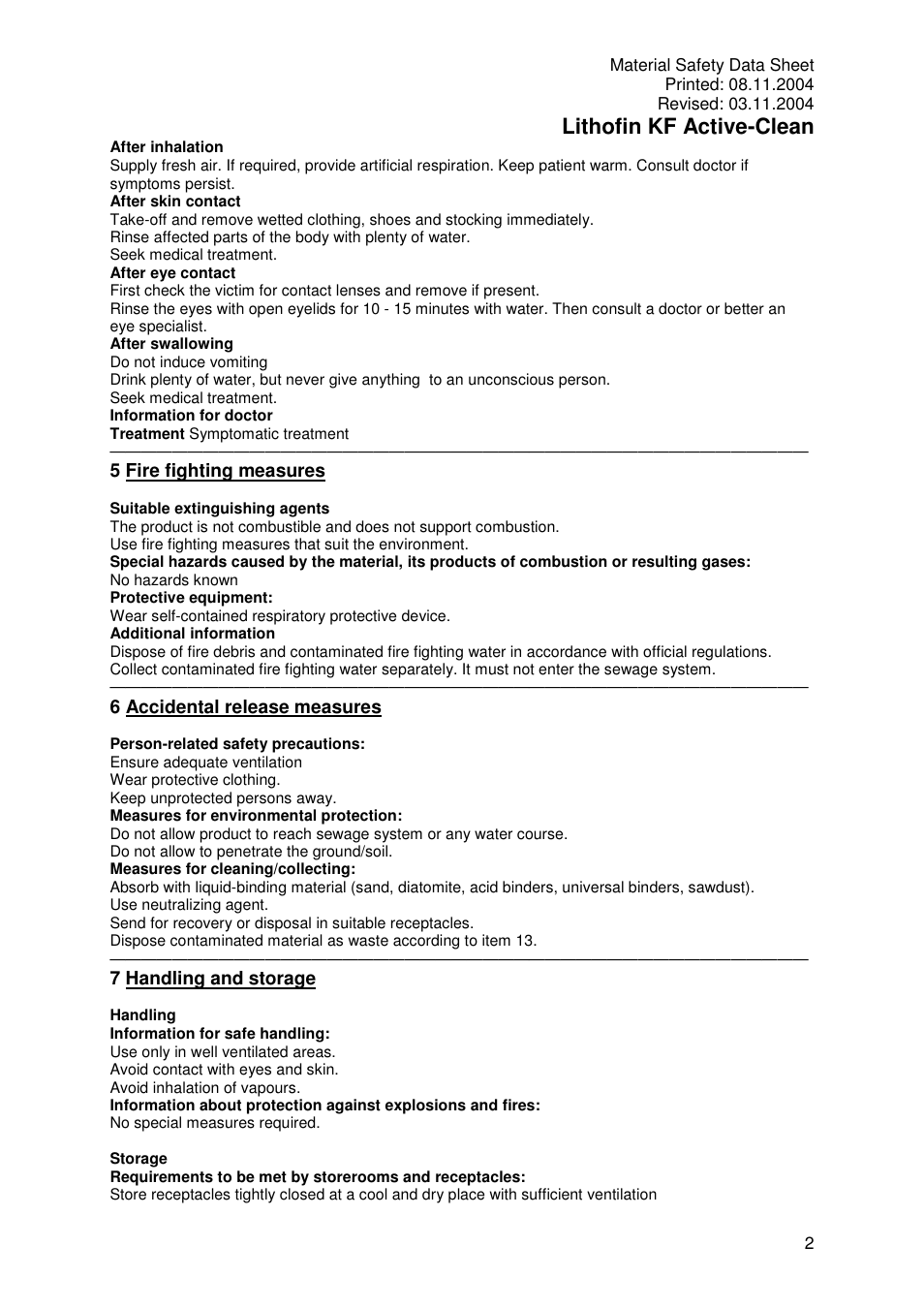 Lithofin kf active-clean | Pro-Link Lithofin KF Active-Clean 120019 User Manual | Page 2 / 6