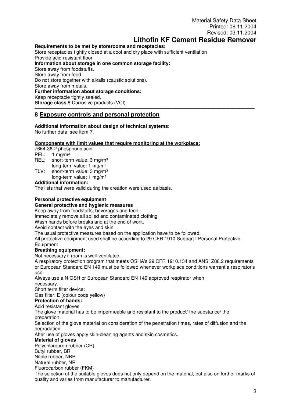 Lithofin kf cement residue remover | Pro-Link Lithofin KF Cement Residue Remover 120014 User Manual | Page 3 / 6