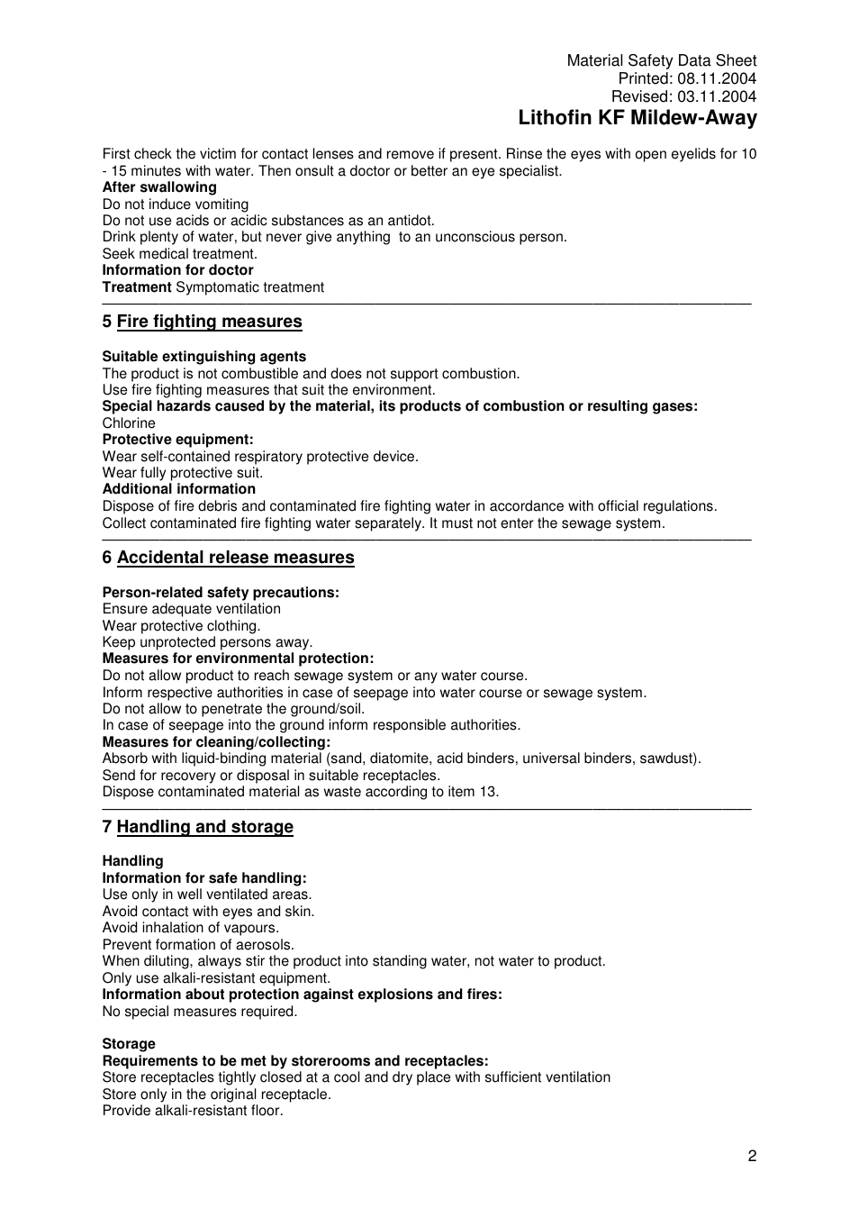 Lithofin kf mildew-away | Pro-Link Lithofin KF Mildew-Away 120015 User Manual | Page 2 / 6