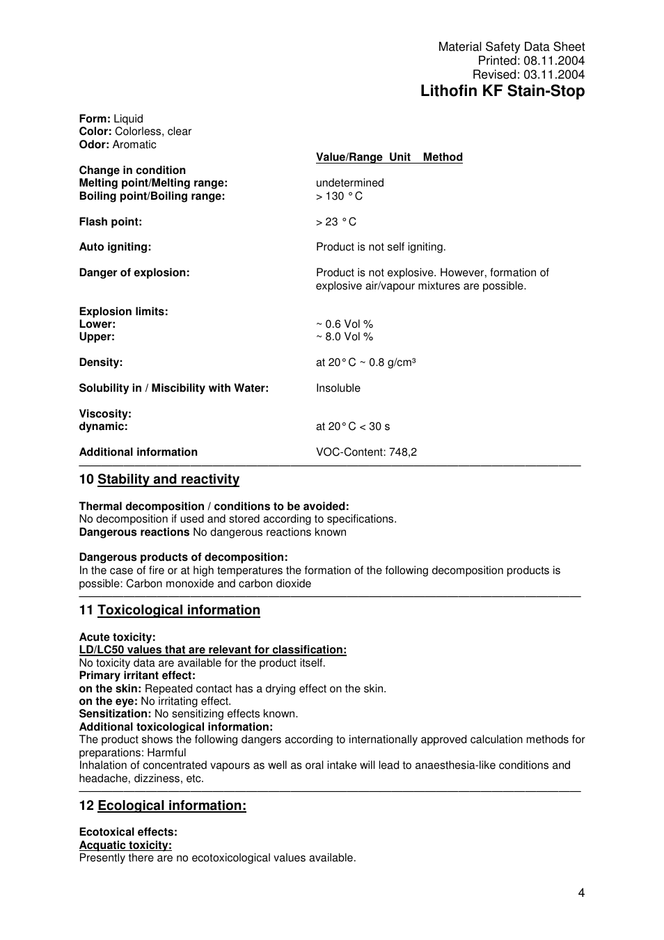 Lithofin kf stain-stop | Pro-Link Lithofin KF Stain-Stop 120017 User Manual | Page 4 / 6