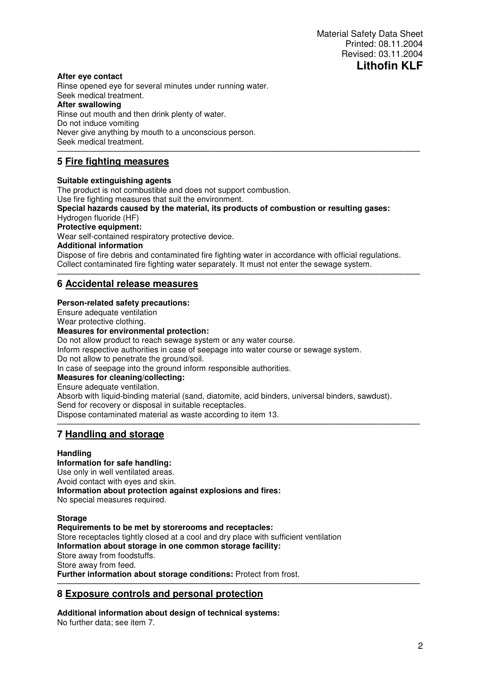 Lithofin klf | Pro-Link Lithofin KLF Crystallization Fluid 120055 User Manual | Page 2 / 6