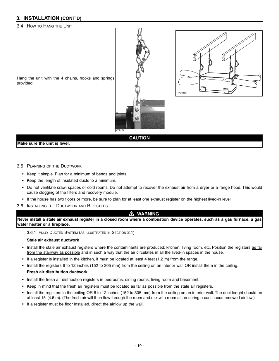 Installation | Broan HRV90H User Manual | Page 10 / 26