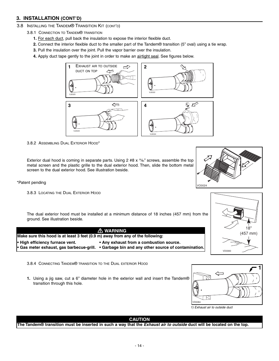 Installation | Broan HRV90H User Manual | Page 14 / 26