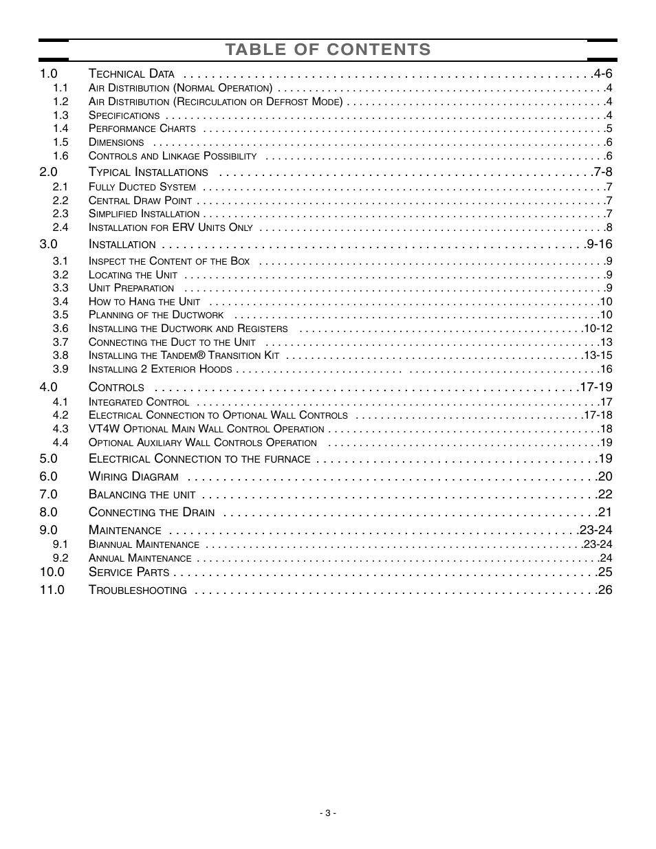 Broan HRV90H User Manual | Page 3 / 26