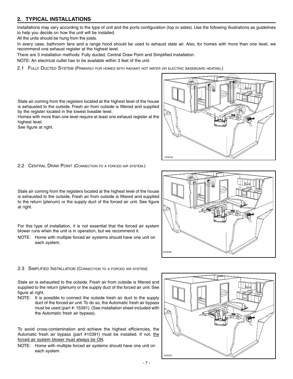 Typical installations | Broan HRV90H User Manual | Page 7 / 26