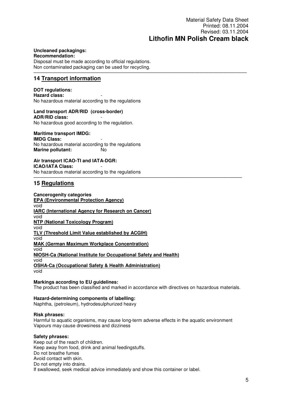 Lithofin mn polish cream black | Pro-Link Lithofin MN Polish Cream Black 120058 User Manual | Page 5 / 6