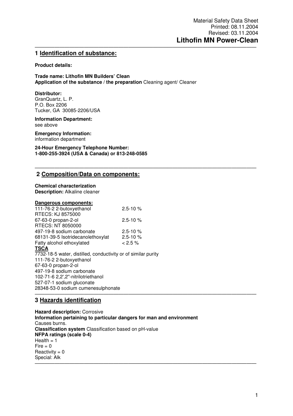 Pro-Link Lithofin MN Power-Clean 120069 User Manual | 6 pages